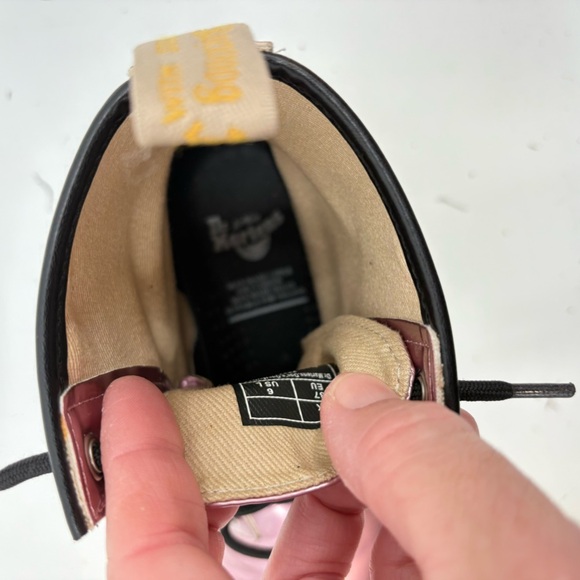 Dr Martens Metallic Pink Lace Up Combat Boots 25279 Size 6 - Picture 8 of 9